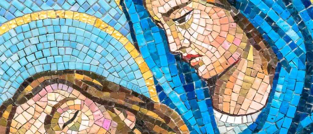 grouting mosaic tile art
